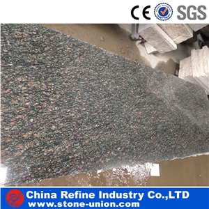 Cheap Polished Peacock Green Granite Tiles & Slabs