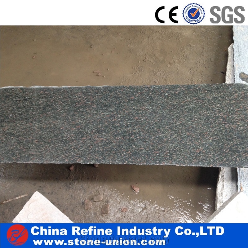 Cheap Polished Peacock Green Granite Tiles & Slabs