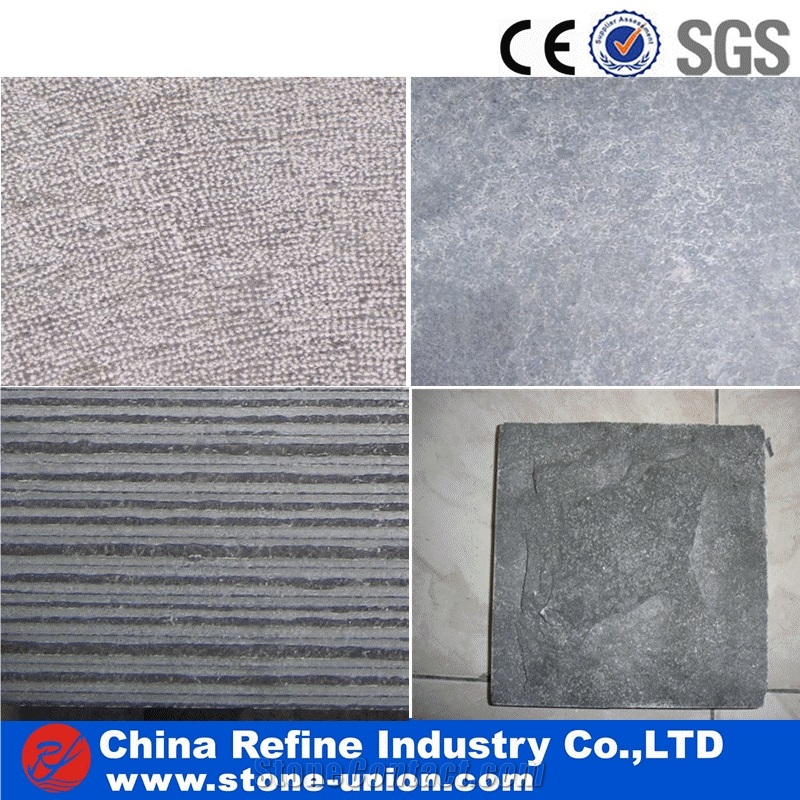 Cheap Price Blue Limestone Bush Hammered Tiles