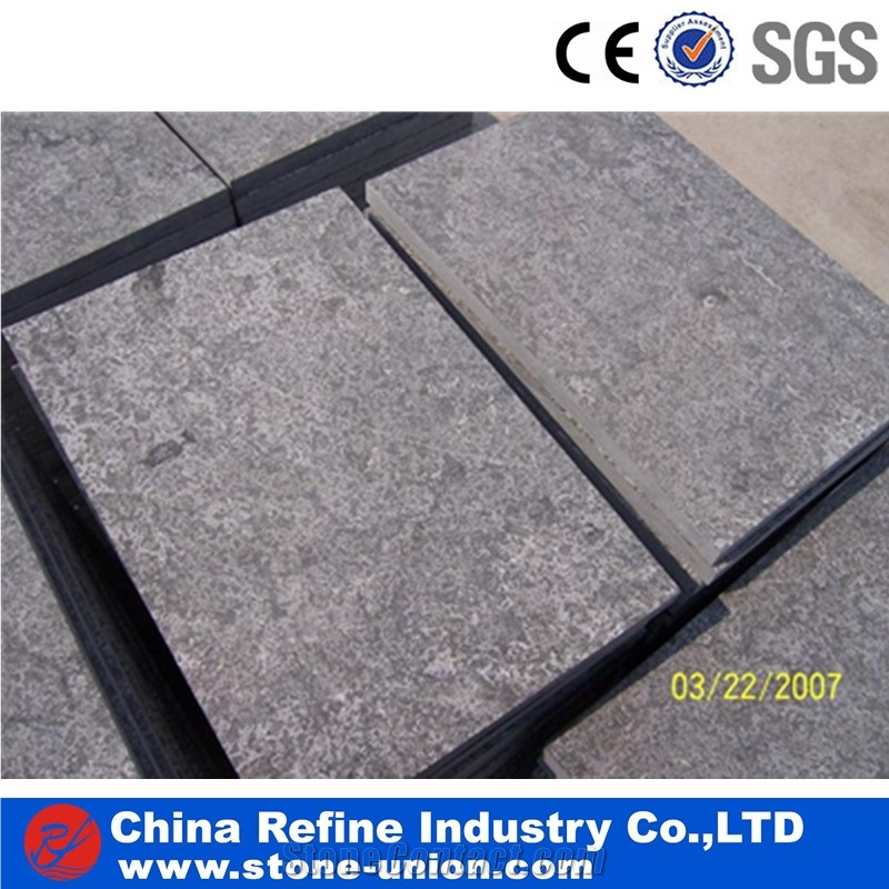 Cheap Price Blue Limestone Bush Hammered Tiles
