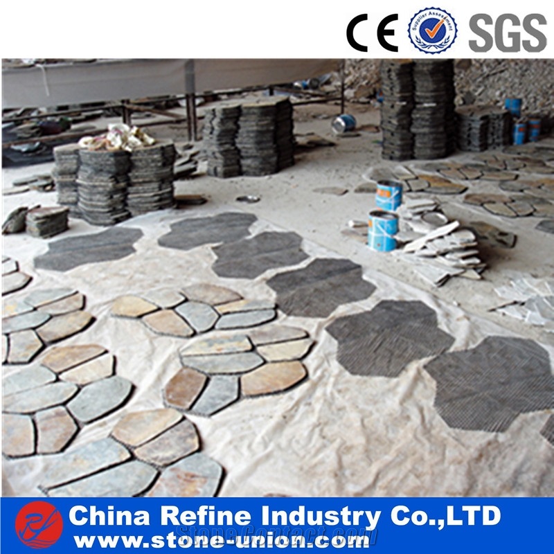Cheap Rusty Irregular Slate Crazy Paving Stone