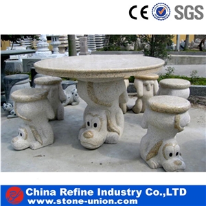 China G682 Granite Outdoor Stone Tables & Benches
