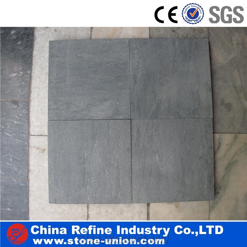 Chinese Black Limestone Flooring Tiles & Slabs