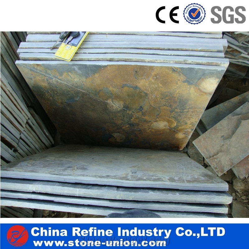 Chinese Cheap Brown Slate Tile for Wall Cladding