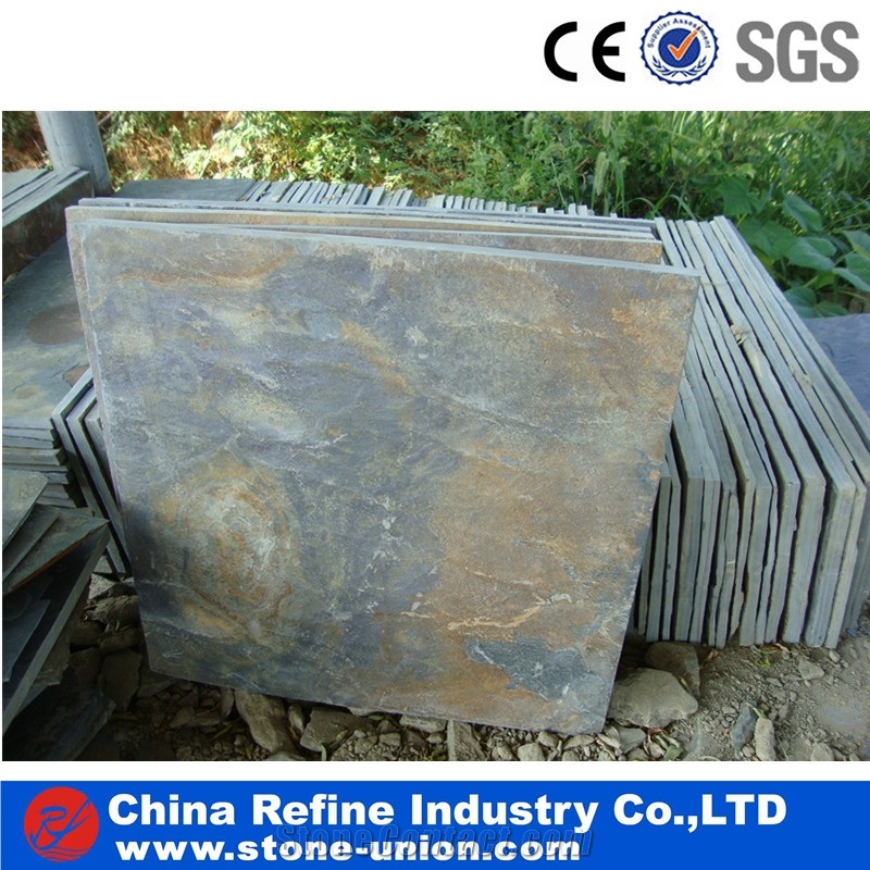 Chinese Cheap Brown Slate Tile for Wall Cladding