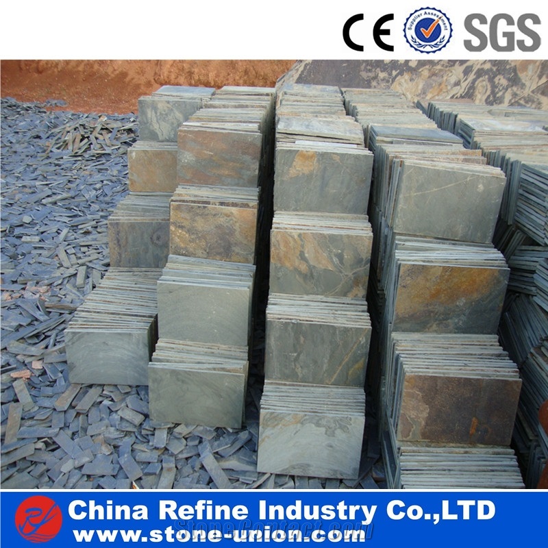Chinese Cheap Brown Slate Tile for Wall Cladding