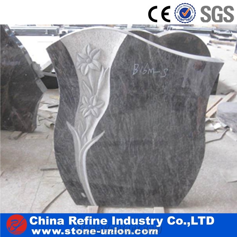 Chinese Grey Juparana Granite Headstone,Gravestone
