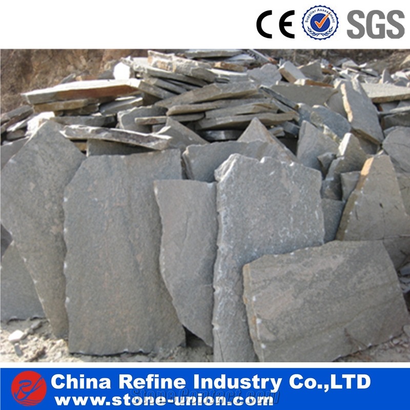 Chinese Grey Slate Flagstone Flooring Tiles