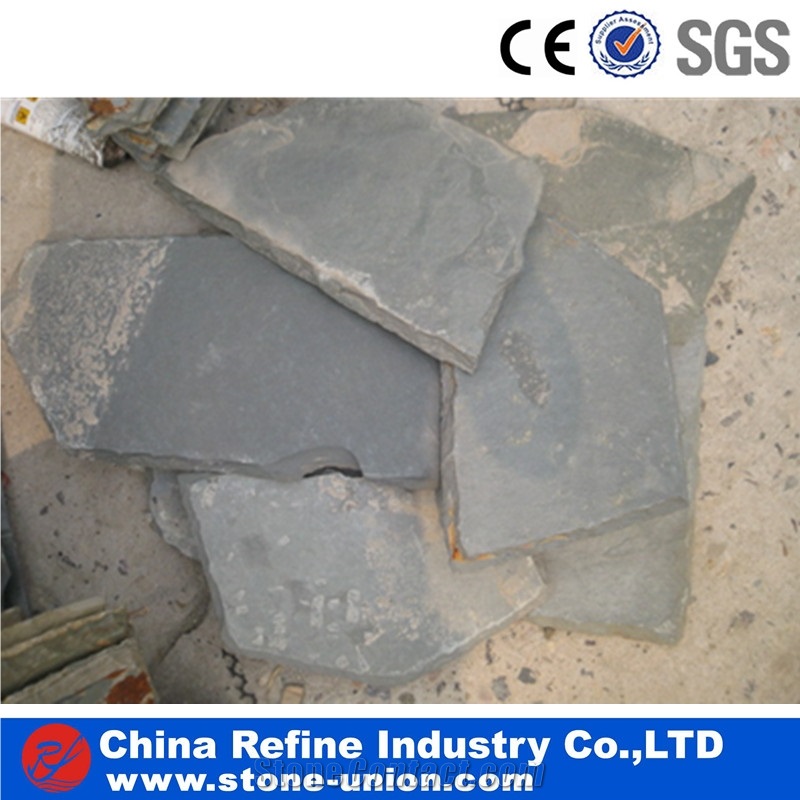 Chinese Grey Slate Flagstone Flooring Tiles