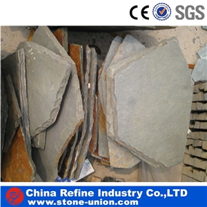 Chinese Grey Slate Flagstone Flooring Tiles