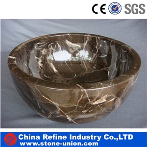 Coffee Brown Emperador Marble Wash Basins,Sinks