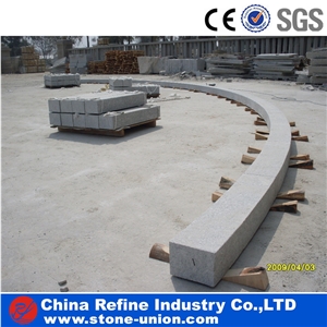 Curved G603 Light Grey Granite Kerbstone