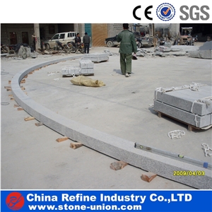 Curved G603 Light Grey Granite Kerbstone
