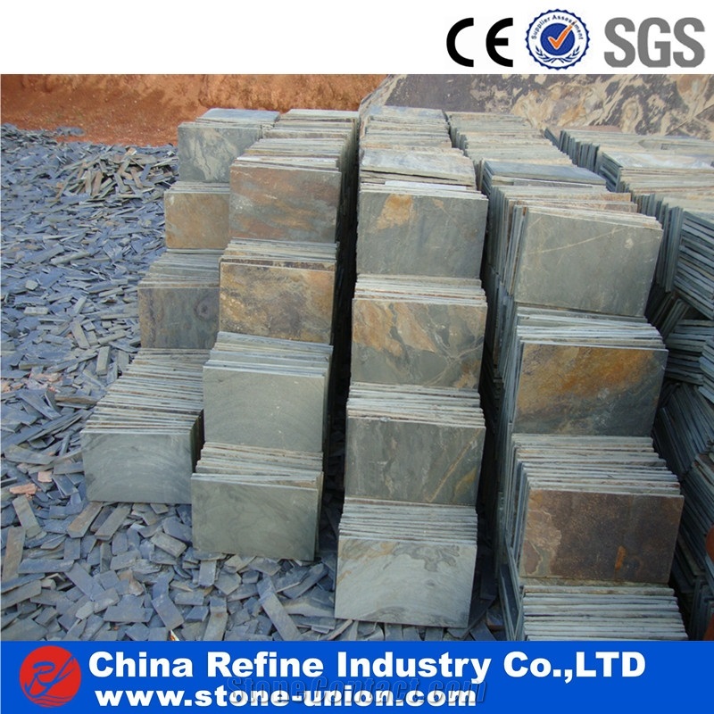 Customized Cheap Rusty Green Slate Paving Flooring
