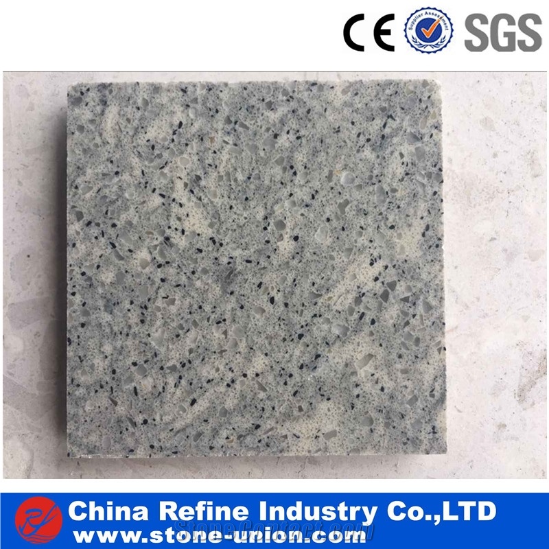 Dark Gray Polished Artificial Quartz Stone Slabs & Tiles