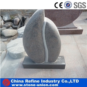Engraved Simple Tombstones,Grey Granite Monument