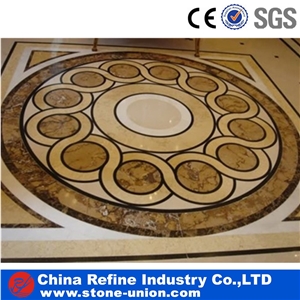 Floor Marble Flower Pattern Waterjet Medallion
