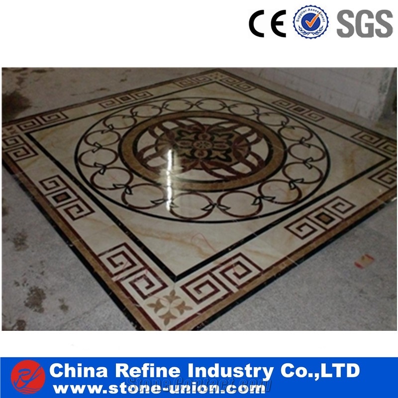 Floor Marble Flower Pattern Waterjet Medallion