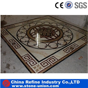 Floor Marble Flower Pattern Waterjet Medallion