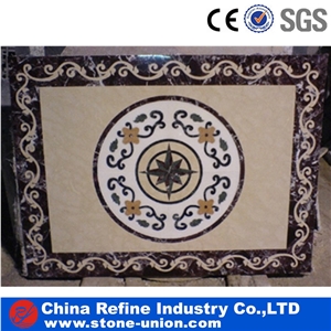 Floor Marble Flower Pattern Waterjet Medallion