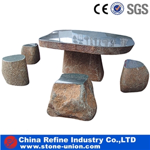G603 Bianco Grey Sculptured Granite Tables Sets