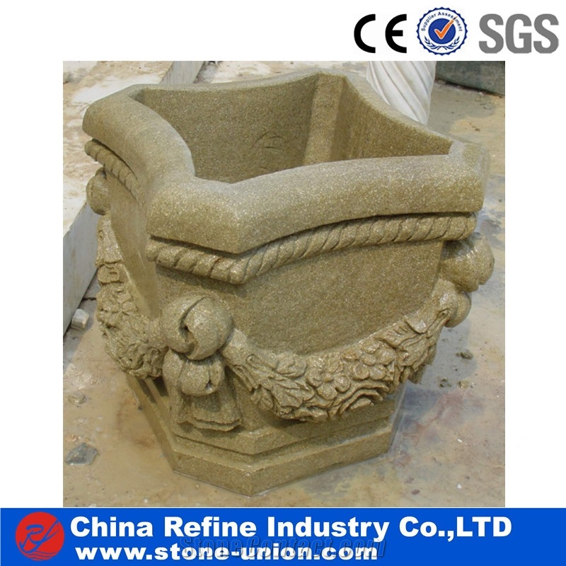 G682 Yellow Rusty Granite Flower Planters Boxes