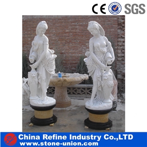 Garden Decoration White Marble Four Season Statues