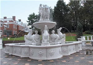 Garden Fountain Marble Sculptures with Statue