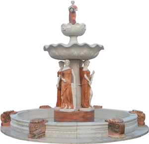Garden Fountain Marble Sculptures with Statue