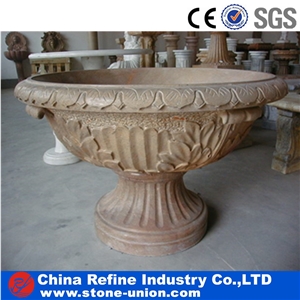 Garden Western Style Yellow Limestone Flowerpots