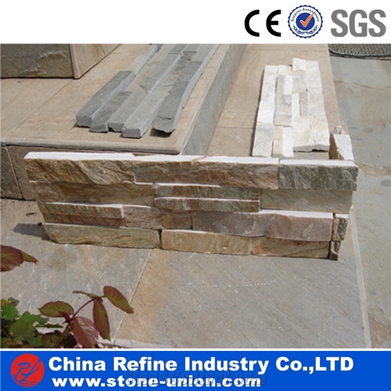Golden Quartzite Thin Ledge Stone Veneer Panels