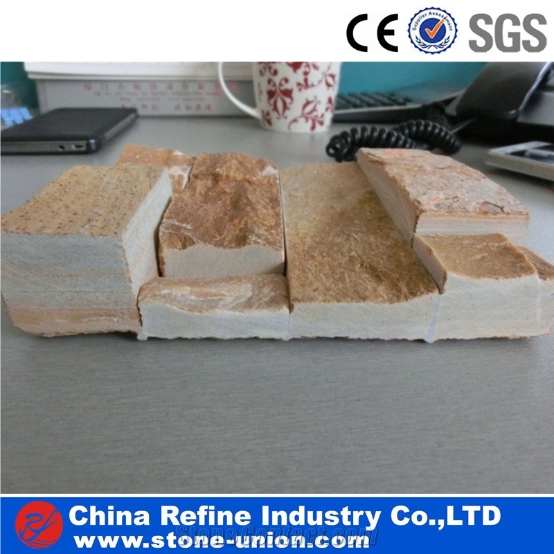 Golden Quartzite Thin Ledge Stone Veneer Panels