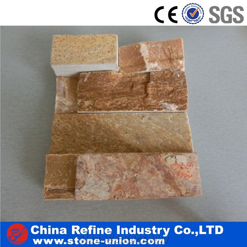 Golden Quartzite Thin Ledge Stone Veneer Panels