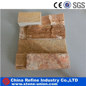 Golden Quartzite Thin Ledge Stone Veneer Panels