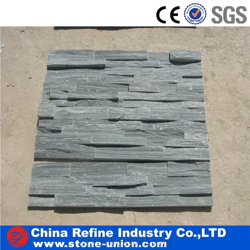 Green Slate Rough Surface Culture Stone Wall Panel