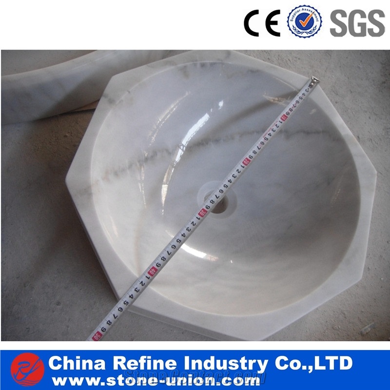 Guangxi White Marble Polished Sinks & Basins