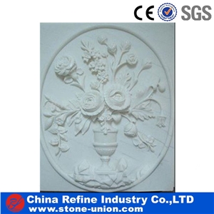 Hand Carved Natural Antique Marble Relief Wall Sculpture