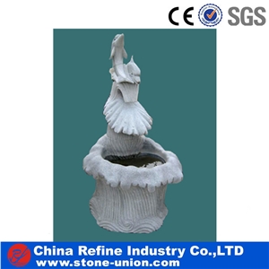 Hand Carved Natural Grey Granite Water Fountains