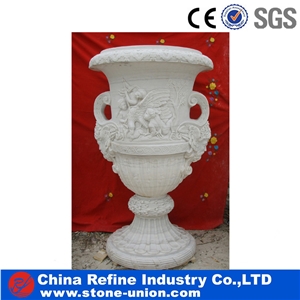 Handcraft Pure White Marble Planters & Vases