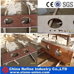 High Quality Polished Brown Marble Vanity Tops