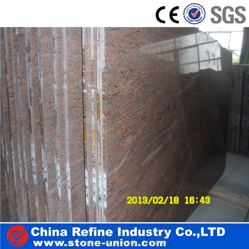 Indian Red Juparana Polished Granite Slabs & Tiles