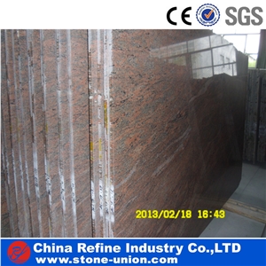 Indian Red Juparana Polished Granite Slabs & Tiles
