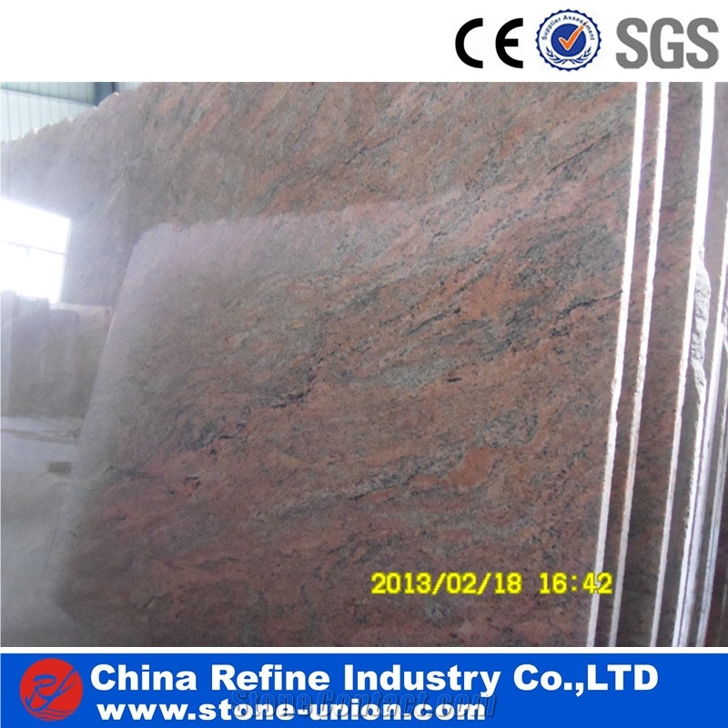 Indian Red Juparana Polished Granite Slabs & Tiles