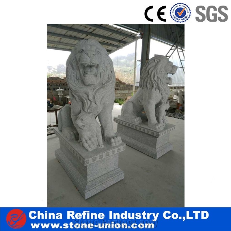 Large Sculpture Animal Granite Lion Statues