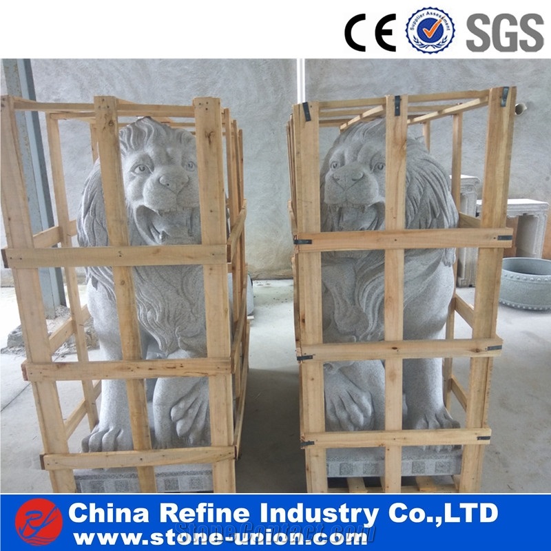 Large Sculpture Animal Granite Lion Statues