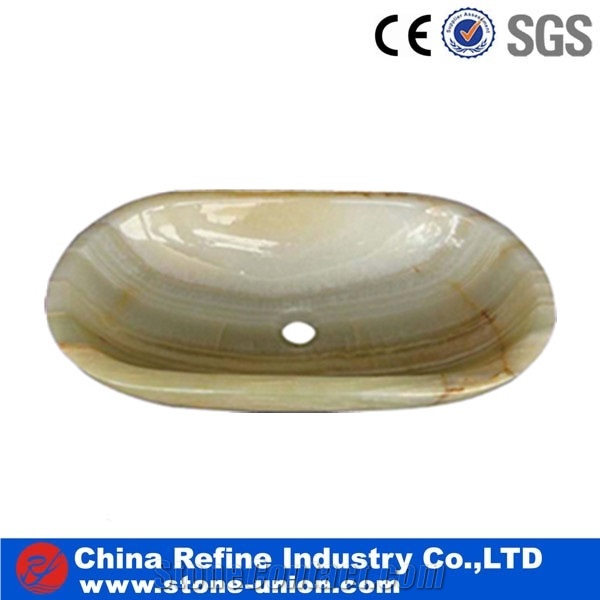 Light Green Onyx Wash Oval Sinks,Bathroom Basins