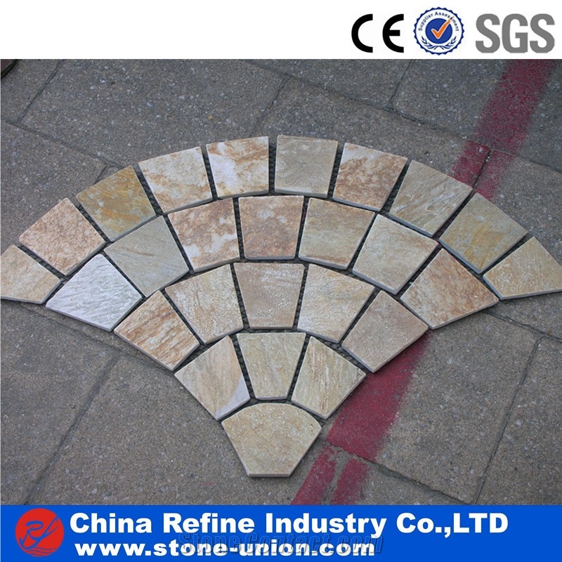 Light Yellow Rusty Slate Paving,Walkway Pavers