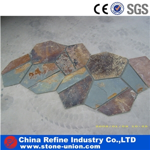 Light Yellow Rusty Slate Paving,Walkway Pavers