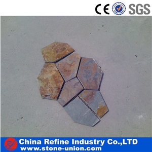 Light Yellow Rusty Slate Paving,Walkway Pavers