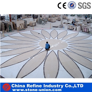 Luxury Custom Floor Waterjet Marble Medallion Tile